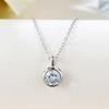 Colar Longlongjin de prata S925 colar feminino novo simples elegante corrente fina de prata pingente de 1 quilate Clássico