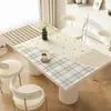 Toalha de mesa de PVC lavável à prova d'água e à prova de óleo estilo creme nova de luxo leve alta qualidade estilo ins tapete para tampo de mesa de centro