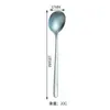 Cuchara Coreana de Titanio Puro con Mango Largo, Cuchara Creativa de Cristal para Sopa, Cuchara de Alta Calidad para Remover, Cuchara para Arroz para Acampar al Aire Libre, Cuchara Doméstica
