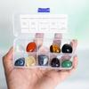 Materiales de joyería de bricolaje, venta caliente transfronteriza europea y americana, 10 tipos de muestra de piedra semipreciosa natural de cristal mixto, rollo de piedra de afilar, geografía