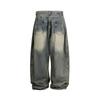 North Boundary Roupa Masculina Estilo Americano Marca Tendência Outono 2025 Novo Jeans Vintage Desgastado Masculino Harem Largo Calças Largas