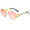 Gafas de Sol Sin Marco de Alta Definición de Moda, Gama Alta Europeas y Americanas, Gafas de Sol Personalizadas para Hombres y Mujeres, Visores Solares para Conducir y Viajar