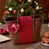 Bolsa de Tote para Regalo de Boda para Damas de Honor, Caja de Regalo de Retorno de Boda de Alto Nivel Estilo Chino, Cesta Tejida de Nicho