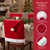 Nuevos artículos de decoración navideña transfronteriza: fundas de silla de felpa corta, fundas decorativas de mesa y silla de Navidad, accesorios de decoración para respaldo
