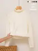 Suéter de Malha Modal Masculino Gola Alta Outono e Inverno Novo Estilo Cor Sólida Pulôver Leve Camada Base de Negócios Roupa Masculina