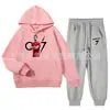 Conjunto de Dos Piezas de Sudadera con Capucha y Pantalones de Chándal de Algodón, Estilo Americano Moderno para Niños Mayores, Ropa Holgada para Primavera y Otoño