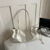 Moda de Viaje Estilo Coreano 2026 Nueva Bolsa de Hombro Grande de Lona Plegada con Cordón Casual Simple Elegante