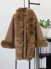Nova coleção outono e inverno: casaco de lã tricotado, elegante, de alta qualidade, em duas cores, com design de cinto, perfeito para mulheres