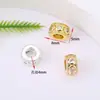 Cor Dourada 18K Conserva Cor Micro-Incrustado Zircônia Colorida Espaçador de Roda Contas Soltas Pulseira de Contas DIY Colar Acessórios de Joias