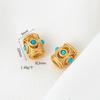 Esmalte azul quemado oro DIY cobre chapado en oro azul accesorios de cuentas de barril tejido pulsera de cuerda de mano material para accesorios de pulsera