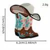 Patches bordados coloridos contrastantes em estilo western, cacto, cabeça de touro, patches de bota de cowboy, emblemas bordados, acessórios para vestuário
