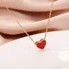 Collar Simple de Acero de Titanio Estilo Coreano para Mujer Colgante Doble Cara de Amor Cristal Clavícula Temperamento Corazón Personalizado Joyería de Moda