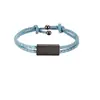 Soporta grabado, pulsera tejida de cordón cuadrado de cuero y acero inoxidable, ajustable, disponible en varios colores, adecuada tanto para hombres como para mujeres