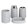 Juego de Tazas para Lavar Baño Cuatro Piezas Hotel Baño Taza para Cepillar Dientes Baño Taza para Enjuague Bucal Kit de Suministros Jabonera