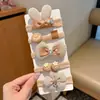 Elásticos de Cabelo Floridos de Alta Elasticidade na Cor Café para Crianças Que Não Danificam o Cabelo, Acessórios de Cabelo para Bebês com um Estilo Maillard de Alta Qualidade, Elásticos para Rabo de Cavalo
