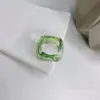 Anillo de Moda Personalizado con Gradiente Ámbar de Resina Acrílica Yuyu Estilo Ins