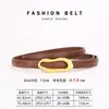 Cinturón de Piel Genuina para Mujer Versátil para Vestidos, Cinturón Delgado para Mujer, Accesorio de Alta Gama, Estilo de Negocios a la Moda