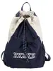 Mochila de Badminton com Cordão Estilo Floresta Ins Nova de Aparência Elevada Fresca e Doce Mochila Leve em Cor Contrastante
