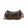 Moda japonesa y coreana bolso pequeño cuadrado minimalista para el día a día 2026 nuevo de otoño para mujer bolso de hombro de gamuza de nicho bolso de axila
