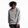 Moletom de Algodão Pesado para Casais, Corte Amplo, Gola Redonda, Pulôver sem Capuz, Versátil, Quente, Blusa Estampada para Outono e Inverno