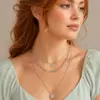 Joyería transfronteriza europea y americana, elegante y a la moda, accesorios de cadena gruesa con personalidad, collar de lentejuelas redondas con cadena de suéter multicapa para mujer