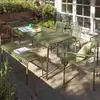 Conjunto moderno de mesa e cadeiras de lazer para área externa, conjunto pequeno de mesa e cadeiras para varanda simples, combinação de mesa e cadeiras abertas de ferro forjado para área externa