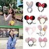 Diadema de Mickey de Parque de Atracciones para Niñas y Adultos, Diadema de Orejas con Lazo Grande, Accesorio para el Cabello con Elementos de Dibujos Animados