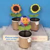Portalápices de Girasol Tejido a Crochet Adorno de Escritorio Regalo para el Día del Maestro