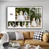 Enquadramento de foto de casamento montado na parede moldura de foto borda estreita personalizado estúdio cabeceira foto de casamento retrato de família crianças 3648