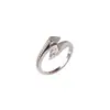 Anillo de Joyería con Forma de Gota de Agua de Nuevo Estilo Transfronterizo, Completamente Incrustado con Circonita, Anillo de Cobre Chapado que Conserva el Color, Anillo Elegante y Versátil para Mujeres
