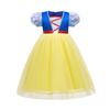 Vestido blanco nieve para niña con chal largo, vestido tutú para niña, vestido con flores color bronce, comercio exterior transfronterizo