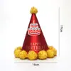 Sombrero de Cumpleaños para Niños y Adultos Punto Láser Reflectante Gorra Puntiaguda de Bola Gorra Puntiaguda de Fiesta Gorra de Corona Gorra de Bola Mao