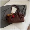Bolsa Tote de Gran Capacidad para Mujer 2025 Otoño e Invierno Nuevo Color Puro Estilo Perezoso Hombro Único Cesta de Verduras Bolso de Mano para Viajar