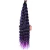 Aubes Cabello Sintético Paquete de Crochet para Cabello Onda Profunda Cabello a Granel 30 Pulgadas 120g Paquete de Cabello para Mujeres