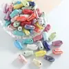 Pulsera Linda de Cuentas de Cerámica Galvanizada con Forma de Pez Agujero Recto Doble Cara Material para Manualidades Cuentas Sueltas de Pez Pequeño Accesorios para Cadena de Teléfono Móvil Cuentas de Porcelana
