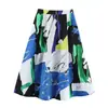 Para Comércio Exterior Transfronteiriço Europeu e Americano Roupas Femininas Aliexpress Mais Vendidas Verão Retrô Versátil Blocos de Cor Estampada Saia