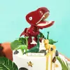 Decoración de pastel de Dinosaurio pequeño caricatura Monstruo pequeño muñeco de juguete Niños Bebé accesorios para hornear de cumpleaños enchufe