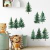 Pegatinas de pared autoadhesivas con diseño de bosque de pinos en acuarela, para dormitorio, sala de estar, porche, hogar, fondo, embellecimiento, L104