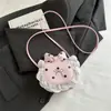 Bolsa de ombro fofa estilo coreano, bolsa transversal mini poá com laço de renda estilo princesa, nova tendência outono 2026 para mulheres
