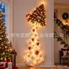 Decoración de Pared Navideña Muñeco de Nieve Reno Trineo Tren Pegatina de Pared 3D LED Luminosa Decoración de Escena para Escaleras