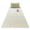 Juego de tres piezas de sábana de gasa de doble capa para dormir desnudo, estampado de dibujos animados, protector de cubierta de cama individual/doble para dormitorio, cubierta de colchón Simmons