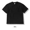 Camiseta blanca de algodón puro de peso pesado con manga corta, estilo casual americano de verano, color liso, corte holgado, camiseta básica versátil