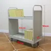 Carrito Silencioso para Libros de Biblioteca, Carrito Pequeño, Escalera para Libros, Carrito Móvil para Libros, Escalera de Tres Peldaños, Carrito para Archivos de Archivo, Carrito de Plataforma Plana