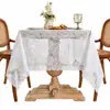 Toalha de Mesa Retangular de Renda, Estoque Disponível, Design Floral em Renda de Poliéster com Opções de Franja de Borla ou Borda Festonada para Sala de Jantar, Casamento, Festa e Decoração de Casa, Fornecimento Direto da Fábrica