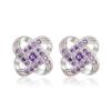 Aretes de botón Corazón Eterno estilo coreano trébol de la suerte elegantes aretes de botón joyería comercio exterior superventas joyería para mujer regalo de San Valentín