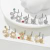 Piercing de Nariz de Cobre Chapado en Oro de 18K con Circonita, Diseño de Animal Lindo, Joyería de Nariz para Mujer, Moda Europea y Americana Transfronteriza Ol