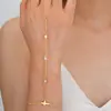 Pulsera Cruzada Nueva Todo en Uno Transfronteriza Europea y Americana Aleación Ecológica Cadena Metálica Versátil Diaria Cadena de Mano para Mujeres