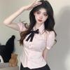 Camisa de chica romántica para turismo verano japonés nuevo dulce cintura entallada cintura con cordones traje de cuerpo completo