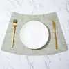 Nuevo Mantel con Forma de Abanico Estilo Chino con un Toque de Lujo Ligero, Adecuado para la Mesa de Restaurante de Hotel, Impermeable, Resistente al Aceite y Aislante al Calor