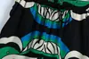 Pantalones Largos de Verano para Mujer Estilo Europeo y Americano Cintura Elástica Estampado de Posicionamiento Elástico 1639
